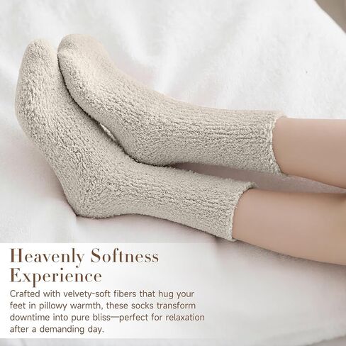 QOG Cozy Cloud Socks - Fuzzy Socks for Women & Men, Warm & Unisex - Soft, Fluffy Sleep Sock - Relaxation Gift in Kuwait