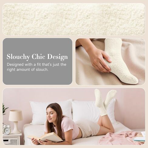 QOG Cozy Cloud Socks - Fuzzy Socks for Women & Men, Warm & Unisex - Soft, Fluffy Sleep Sock - Relaxation Gift in Kuwait
