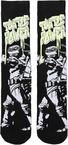 BioWorld Teenage Teenage Mutant Ninja Turtles UV Color Change Turtle Power Power Power Men Black Athletic Crew Sock in Saudi Arabia