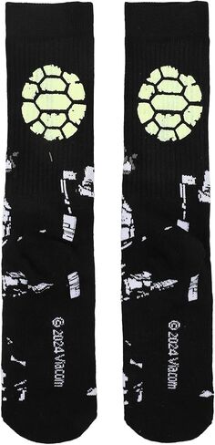 BioWorld Teenage Teenage Mutant Ninja Turtles UV Color Change Turtle Power Power Power Men Black Athletic Crew Sock in Saudi Arabia