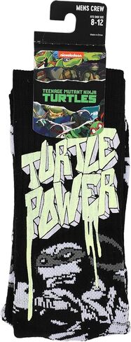 BioWorld Teenage Teenage Mutant Ninja Turtles UV Color Change Turtle Power Power Power Men Black Athletic Crew Sock in Saudi Arabia