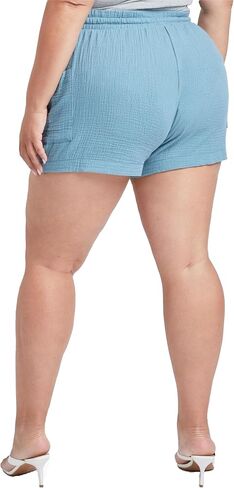 YMI Women's Plus Size Cotton Shorts with Side Patch Pocket in Saudi Arabia