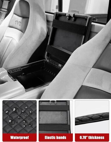 KBH Center Censole Cover Armrest Tover 1997 1998 1999 2000 2001 2002 2003 Ford F150 ، Middle Console Lid Cushion ، Exclied Vinyl Leather Interior ، Black (Fits Jump Seat فقط) in Saudi Arabia