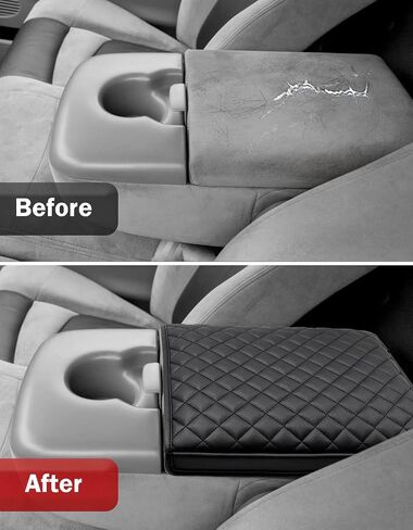 KBH Center Censole Cover Armrest Tover 1997 1998 1999 2000 2001 2002 2003 Ford F150 ، Middle Console Lid Cushion ، Exclied Vinyl Leather Interior ، Black (Fits Jump Seat فقط) in Saudi Arabia