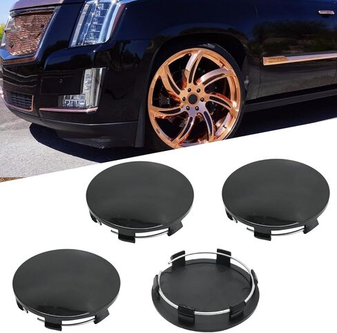 4Pcs 83MM ABS Black Car Wheel Center Caps for Cadillac Escalade 2015-2021, Chevrolet Avalanche 1500 2008-2013, GMC Canyon 2004-2021 in Saudi Arabia