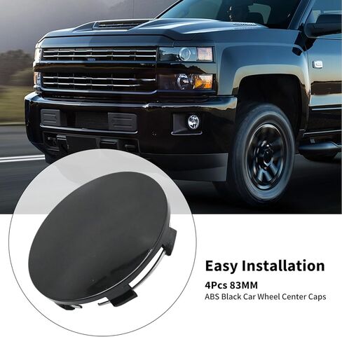 4Pcs 83MM ABS Black Car Wheel Center Caps for Cadillac Escalade 2015-2021, Chevrolet Avalanche 1500 2008-2013, GMC Canyon 2004-2021 in Saudi Arabia