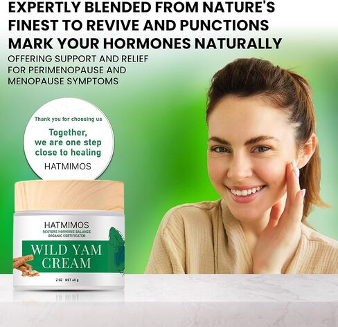 Wild Yam Cream, 2oz Wild Yam Root Organic Cream, Hormone Balance, Support Perimenopause & Menopause Relief, Progesterone, Wild Yam Cream for Women & Men Unscented for All Skin Type in Saudi Arabia