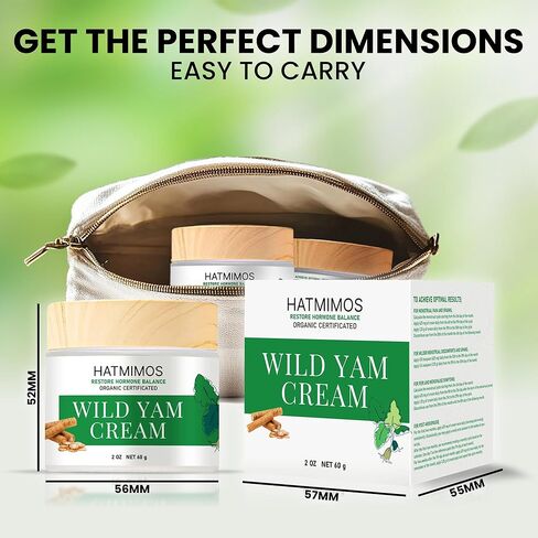 Wild Yam Cream, 2oz Wild Yam Root Organic Cream, Hormone Balance, Support Perimenopause & Menopause Relief, Progesterone, Wild Yam Cream for Women & Men Unscented for All Skin Type in Saudi Arabia