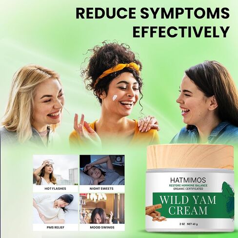 Wild Yam Cream, 2oz Wild Yam Root Organic Cream, Hormone Balance, Support Perimenopause & Menopause Relief, Progesterone, Wild Yam Cream for Women & Men Unscented for All Skin Type in Saudi Arabia