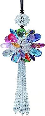 Crystal Girly Car Decor Accessories, Rear View Mirror Pendant, Multicolor Car Hanging Ornament Home Office Decor in Saudi Arabia