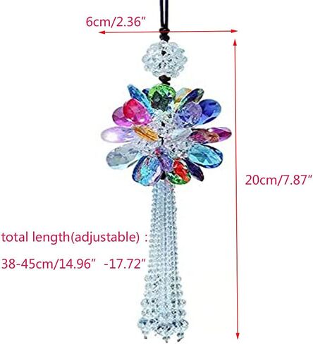 Crystal Girly Car Decor Accessories, Rear View Mirror Pendant, Multicolor Car Hanging Ornament Home Office Decor in Saudi Arabia