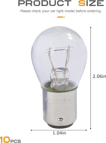 10PCS Car Tail Light Bulb,Break Light Bulb Replacement,Car Accessories,1157 P21/5W S25 BAY15D Automotive Double Tail High and Low Brake Light Bulbs,Fits Most Automotive Lighting Bulbs (White) in Saudi Arabia