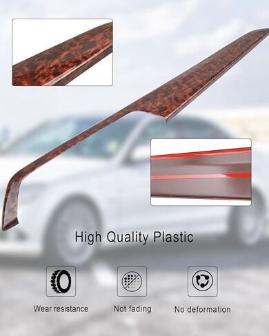 Wood Grain Car Center Console Dashboard Cover Panel Compatible with Mercedes Benz C-Class C180 C250 C300 C63 2012 2013 2014, Interior Self-Adhesive Center Dash Strip Trim, Agate Wood Grain in Saudi Arabia