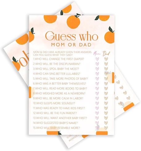 ISOVF Orange Mission Games Baby Shower مع بطاقة إجابة واحدة- تكشف جنس الطفل ألعاب الحفلات- القليل من اللقطات في الطريق بين الجنسين المحايدة واللوازم (K04 in Kuwait