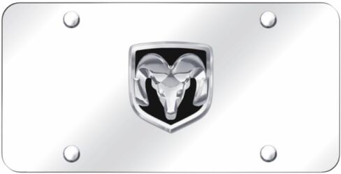 Au-TOMOTIVE GOLD, INC. Officially Licensed 3D Logo Stainless Steel License Plate for Dodge RAM (Chrome) in Saudi Arabia