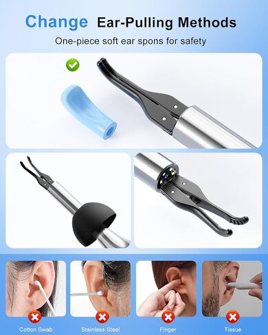 MEKK Ear Wax Removal Kit S5 with 10 MP Camera, Precision Tweezers, 12 Ear Spoons, Wireless Otoscope Ear Cleaner for iOS & Android in Kuwait