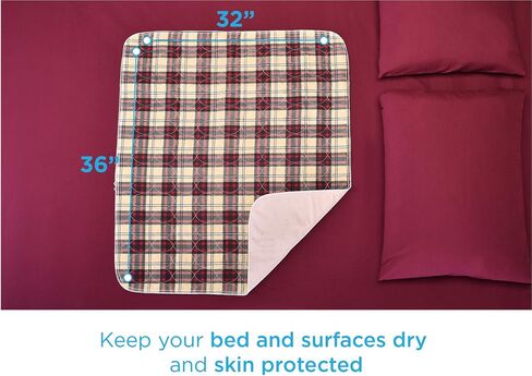 NOVA Medical Products Waterproof Reusable Underpad with 100% Cotton Skin Soft Top Layer, Washable Incontinence Bed and Surface Overlay, Super Absorbent, 18â€ x 18â€ in Kuwait