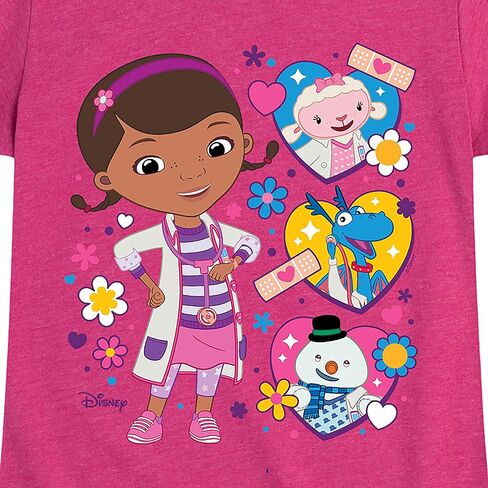 Disney - Doc McStuffins - Doc with Friends Hearts - Toddler and Youth Girls Short Sleeve Graphic T-Shirt in Saudi Arabia