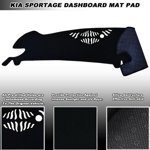 Dashboard Mat Cover Interior Center Console UV Rays Protector Compatible with Kia Sportage 2023 2024 2025 up Dash Board Mat Carpet Accessories in Saudi Arabia