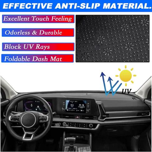 Dashboard Mat Cover Interior Center Console UV Rays Protector Compatible with Kia Sportage 2023 2024 2025 up Dash Board Mat Carpet Accessories in Saudi Arabia