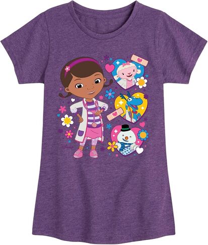 ديزني - Doc McStuffins - Doc with Friends Hearts - Toddler and Youth Girls Shirt Sere Shirt in Kuwait