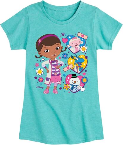 ديزني - Doc McStuffins - Doc with Friends Hearts - Toddler and Youth Girls Shirt Sere Shirt in Kuwait