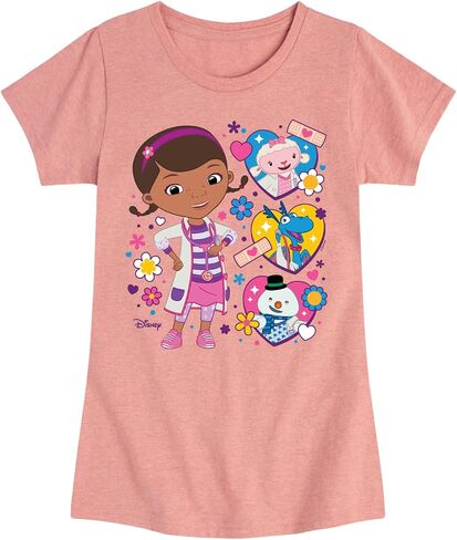 ديزني - Doc McStuffins - Doc with Friends Hearts - Toddler and Youth Girls Shirt Sere Shirt in Kuwait