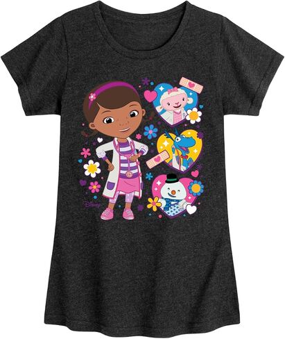 ديزني - Doc McStuffins - Doc with Friends Hearts - Toddler and Youth Girls Shirt Sere Shirt in Kuwait