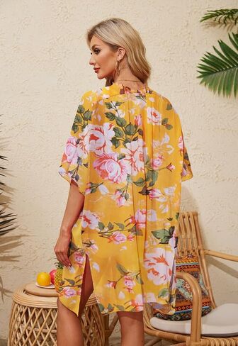Alaster Queen Women’s Kimono Cardigan Summer Swimsuit Disual Beach Long Swimwear Toverups for Women in Saudi Arabia