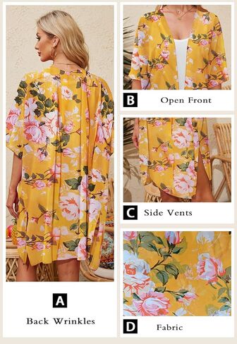 Alaster Queen Women’s Kimono Cardigan Summer Swimsuit Disual Beach Long Swimwear Toverups for Women in Saudi Arabia