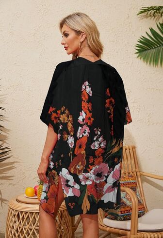 Alaster Queen Women’s Kimono Cardigan Summer Swimsuit Disual Beach Long Swimwear Toverups for Women in Saudi Arabia