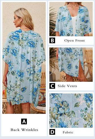 Alaster Queen Women’s Kimono Cardigan Summer Swimsuit Disual Beach Long Swimwear Toverups for Women in Kuwait