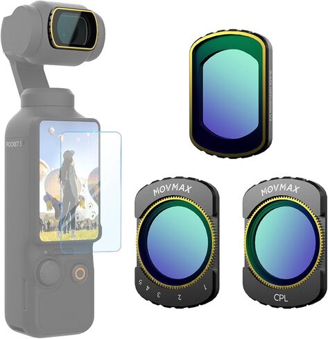 MOVMAX Magnetic CPL Filter Compatible with DJI Osmo Pocket 3, Circular Polarizer Filter for Pocket 3 Creator Combo Accessories, Multi Coated HD Optical Glass and Aluminum Frame in Kuwait