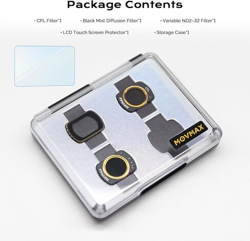 MOVMAX Magnetic CPL Filter Compatible with DJI Osmo Pocket 3, Circular Polarizer Filter for Pocket 3 Creator Combo Accessories, Multi Coated HD Optical Glass and Aluminum Frame in Kuwait