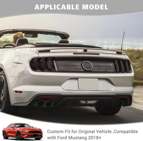 Jimen متوافق مع Ford Mustang 2018-2023 ، 6pcs غطاء ضوء غطاء القطع الإكسسوارات الخارجية in Saudi Arabia