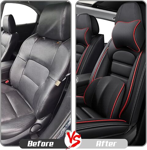 Car Seat Covers for Chevrolet Chevy Trax 2015-2025, Leather Auto Seat Cover Luxury Cushions Waterproof Seat Protectors (Black&Green,Full Set with Pillow) in Kuwait