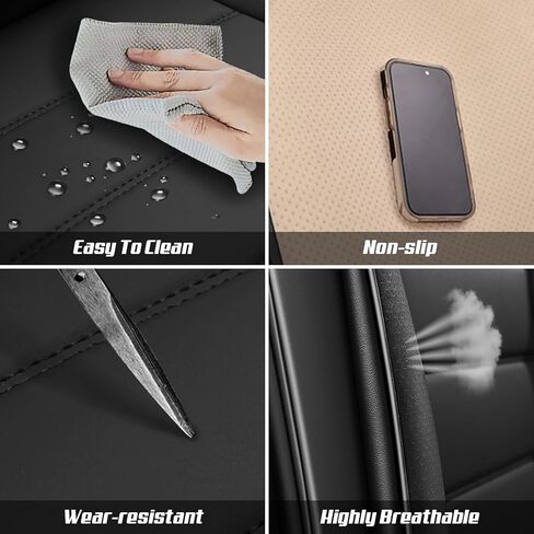 Car Seat Covers for Chevrolet Chevy Trax 2015-2025, Leather Auto Seat Cover Luxury Cushions Waterproof Seat Protectors (Black&Green,Full Set with Pillow) in Kuwait