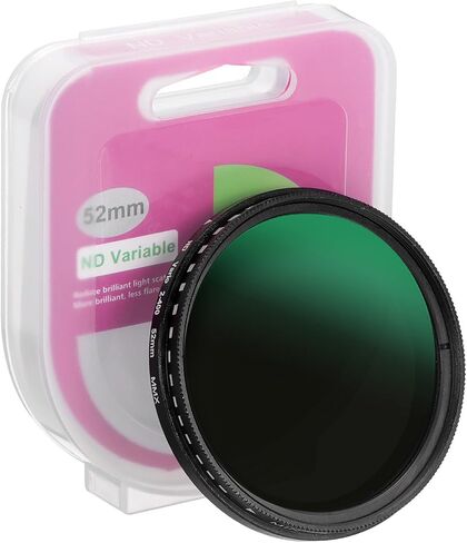 Patikil 49mm ND Filter ، متغير ND Lens ND2-ND400 مرشح الكثافة المحايدة القابلة للتعديل الزجاج الضوئي النحيف مع غطاء لعدسة الكاميرا صورة مدونة صورة مدونة ، أسود in Kuwait