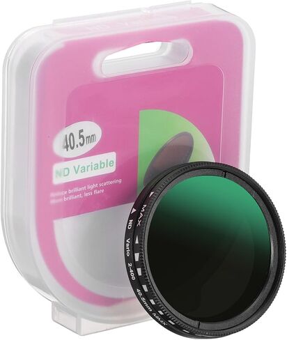 Patikil 49mm ND Filter ، متغير ND Lens ND2-ND400 مرشح الكثافة المحايدة القابلة للتعديل الزجاج الضوئي النحيف مع غطاء لعدسة الكاميرا صورة مدونة صورة مدونة ، أسود in Kuwait