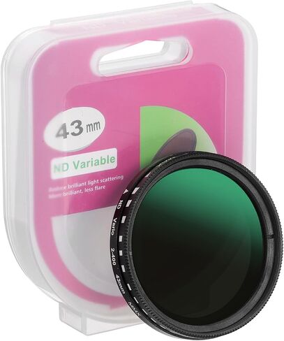Patikil 49mm ND Filter ، متغير ND Lens ND2-ND400 مرشح الكثافة المحايدة القابلة للتعديل الزجاج الضوئي النحيف مع غطاء لعدسة الكاميرا صورة مدونة صورة مدونة ، أسود in Kuwait