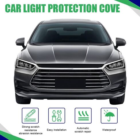 12 × 48 Inch Car Light Tint Film, Tail Light Tint, Car Vinyl Wrap Protector Film, Car Accessories Car Light Self-Adhesive Tint Film Universal for Cars Auto Modification Cover (Light Black) in Saudi Arabia
