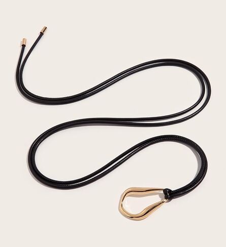 Women PU Leather Tie Belt Metal Buckle Double Strap Skinny Belts in Kuwait