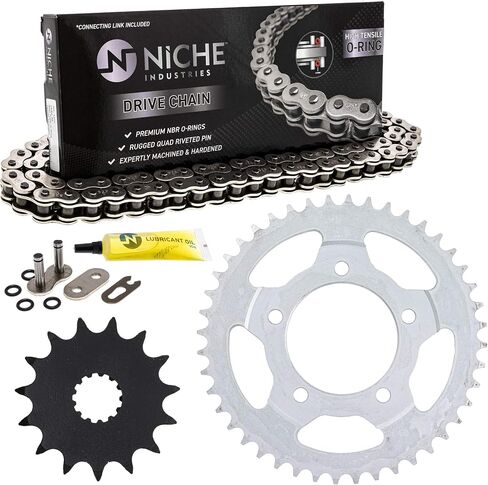 NICHE Drive Sprocket Chain Combo for Suzuki SV650A Front 15 Rear 44 Tooth 525VM-X X-Ring 114 Links in Saudi Arabia