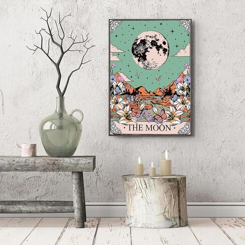 Kichang Flower Framed Paint حسب الرقم للبالغين من القماش ، طلاء DIY بواسطة أرقام أرقام للفنون الفنية للحرف المبتدئين للبالغين مع فرشين للطلاء ، مجموعة طلاء أكريليك لديكور الجدار المنزلي-8x12in in Kuwait