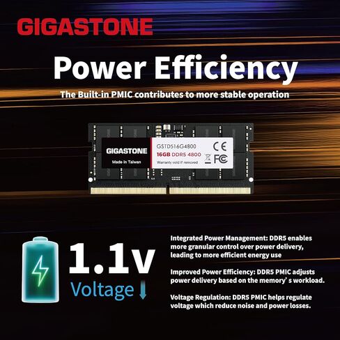 【DDR5 RAM】 GIGASTONE 32GB Kit (2x16GB) DDR5 5600MHz PC5-44800 CL 46-46-46-90 1.1V SODIMM 262 Pin Unbuffered Non ECC High Performance Notebook Laptop Memory Upgrade in Saudi Arabia