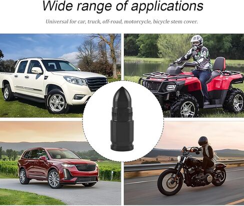 4PCS Car Tire Valve Stem Caps, Bullet Style Dustproof Vehicle Air Cover, Aluminum Alloy Waterproof Automotive Valve Dust Caps Accessories, Universal for Trucks, Bikes, Motorcycles (Silver) in Kuwait