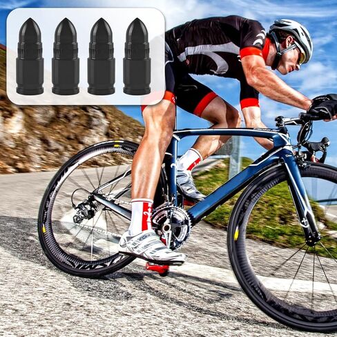 4PCS Car Tire Valve Stem Caps, Bullet Style Dustproof Vehicle Air Cover, Aluminum Alloy Waterproof Automotive Valve Dust Caps Accessories, Universal for Trucks, Bikes, Motorcycles (Silver) in Kuwait