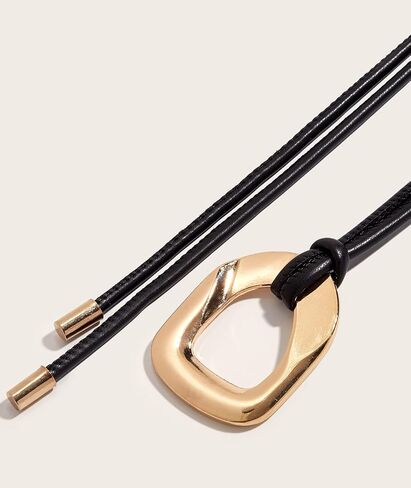 Women PU Leather Tie Belt Metal Buckle Double Strap Skinny Belts in Kuwait