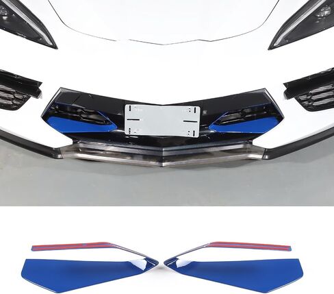 إطار شواية أمامي شواية متوافق مع شيفروليه كورفيت C8 2020-2025 ، ABS ABS Pumper Air Air Grille Cover Cover Cover Accessories ، 2pcs (Red) in Saudi Arabia