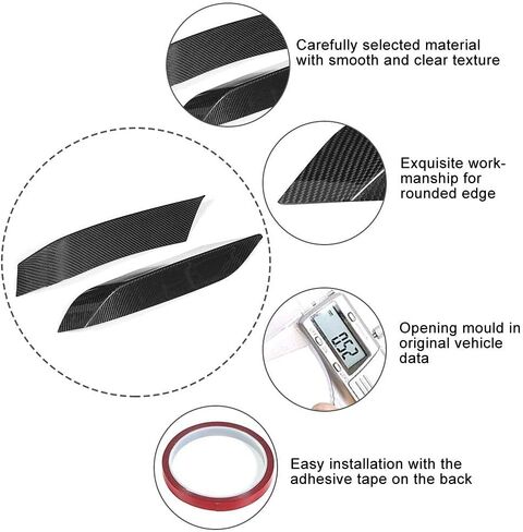 Front Bumper Cover, Carbon Fiber Front Bumper Air Vent Eyelid Covers Fit for /M4 F80 F82, Black in Saudi Arabia